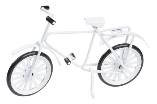 Mini-Fahrrad weiss, ca. 9,5 x 6 cm, Metall 