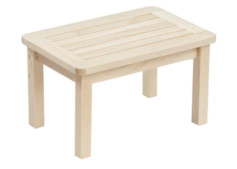 Holztisch, rechteckig, 7,5 x 4,8 x4,3cm, natur Holz 
