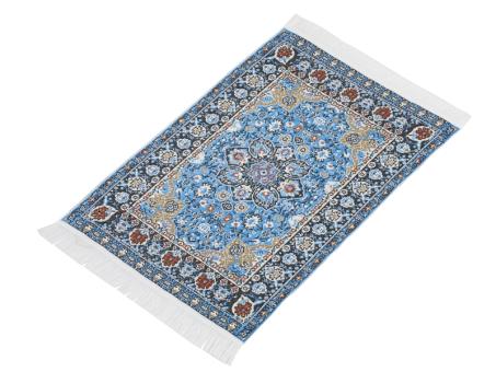 Teppich 15x10cm, blau, gewebt 