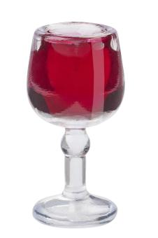 Weinglas, 2cm, transparent, rot, 4St. 