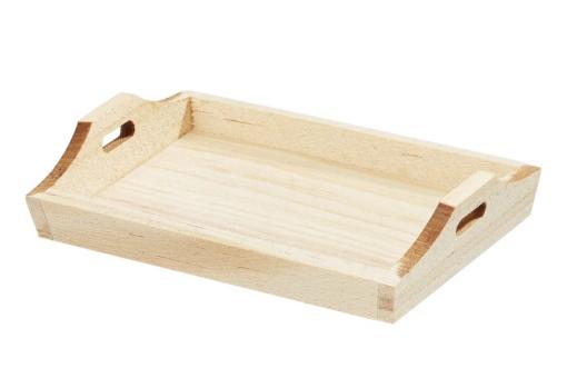 Holz-Tablett I 6,6 x 4,4 x 1,2cm, natur, Holz 