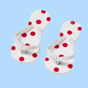 Flip-Flops, rot gepunktet, ca. 4,5 cm, Btl. à 2 Paar 