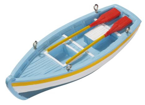 Ruderboot, 10 x 3,5 x 1,8cm, Polyresin 