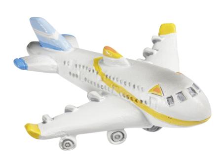 Flugzeug, 6cm, weiß-gelb, Polyresin 