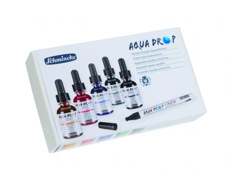 Aqua Drop / Kartonset 5x Aqua Drop Farben + Liner 