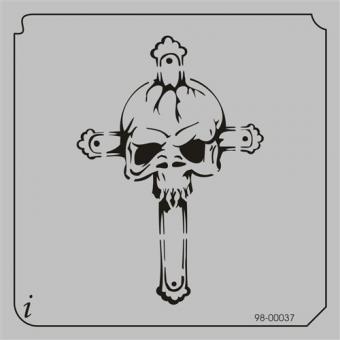 istencils 12,7cm x 12,7cm Cross & Skull 
