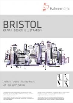 Block Bristol, glatt, 250g/m², 20 Blatt, 21 x 29,7cm 