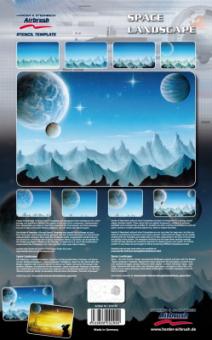 Harder Airbrush Step by Step Schablone Space Landscape 