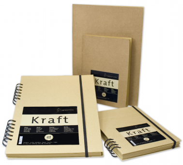 Kraftpapier Skizzenbuch, spiralisiert , DIN A5, 120 g/m², 80Bl. 