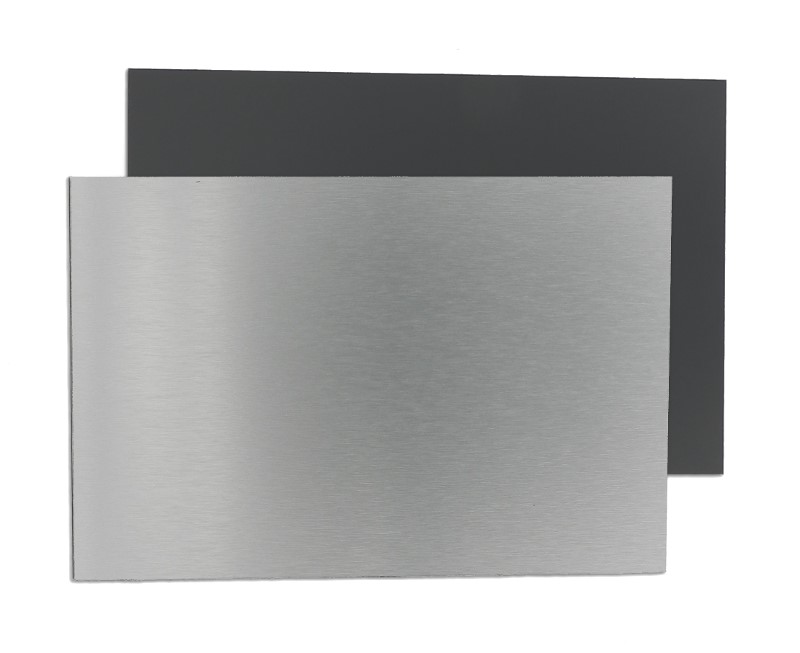 Aluminium Verbundplatte Alu gebürstet/schwarz, 30x40cm